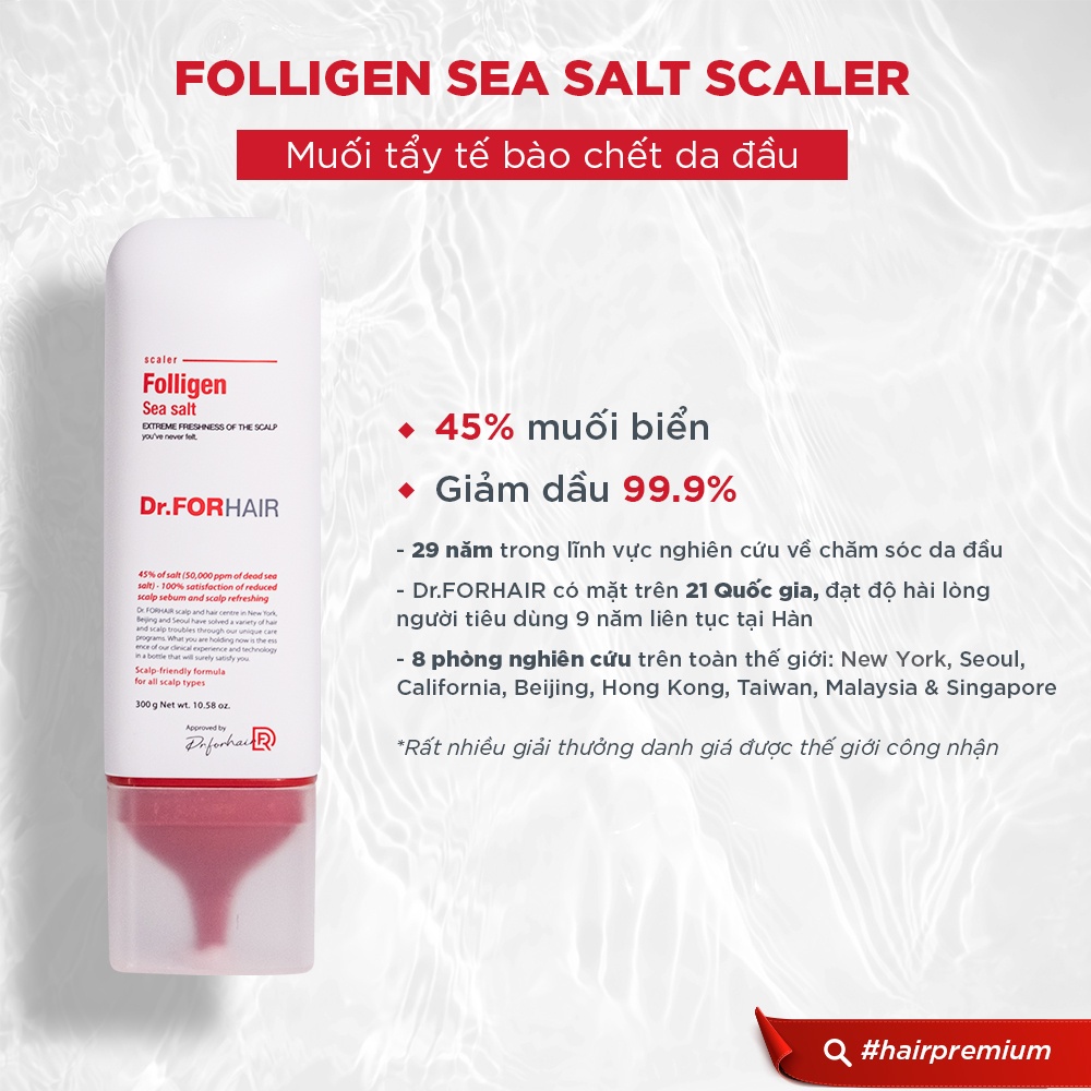 Muối Tẩy Tế Bào Chết Da Đầu DR.FORHAIR Folligen Sea Salt Scaler 300g