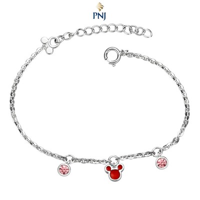 Lắc tay trẻ em Bạc đính đá Sythentic Disney|PNJ ZT00W000001