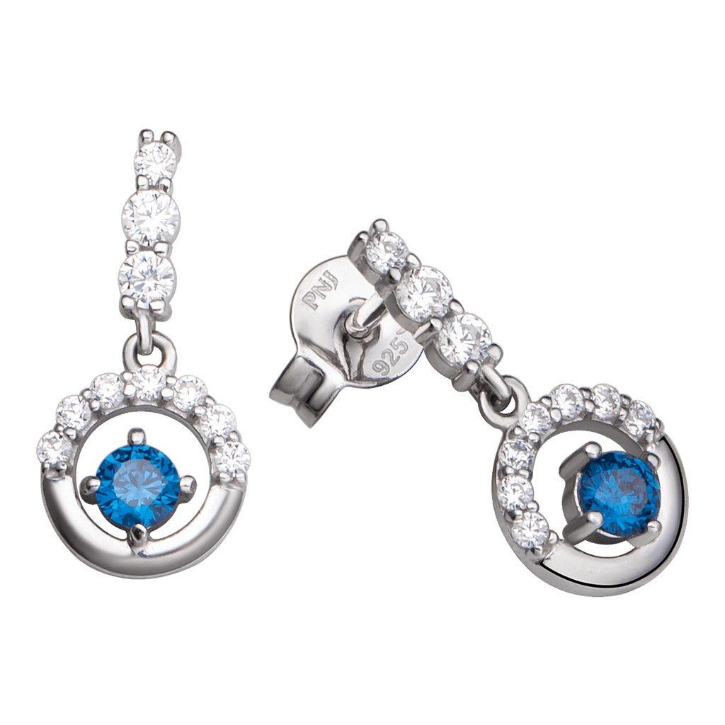 Bông tai Bạc đính đá Sythentic PNJSilver ZTXMK000004