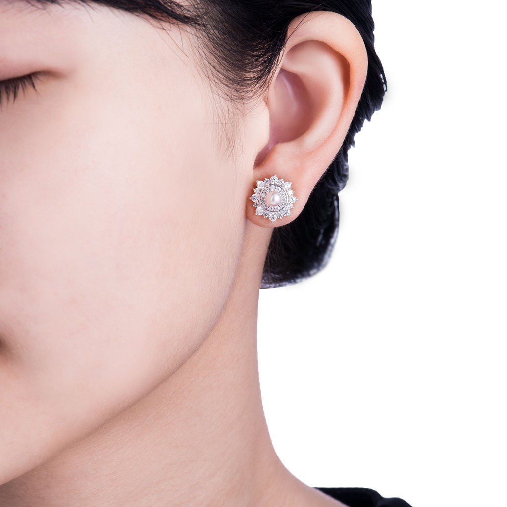 Bông tai Bạc Ngọc trai nhân tạo PNJSilver NHXMK000008