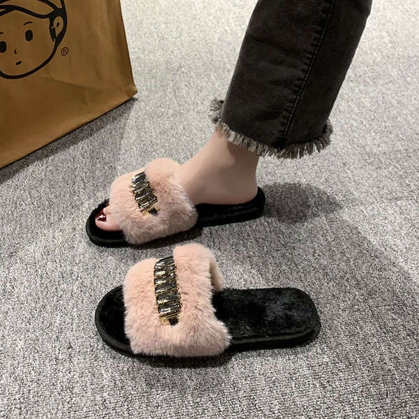Dép Lông Quai Ngang Nữ Đi Trong Nhà Đế Mềm Thoải Mái Thời Trang Thu Đông 2023