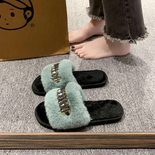 Dép Lông Quai Ngang Nữ Đi Trong Nhà Đế Mềm Thoải Mái Thời Trang Thu Đông 2023