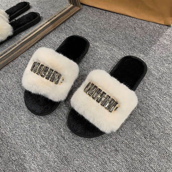 Dép Lông Quai Ngang Nữ Đi Trong Nhà Đế Mềm Thoải Mái Thời Trang Thu Đông 2023