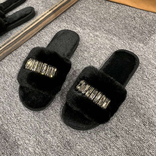 Dép Lông Quai Ngang Nữ Đi Trong Nhà Đế Mềm Thoải Mái Thời Trang Thu Đông 2023