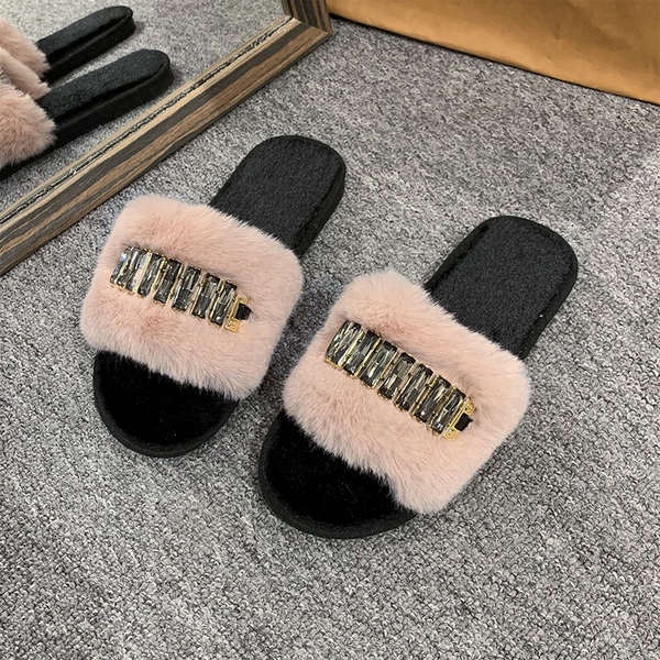Dép Lông Quai Ngang Nữ Đi Trong Nhà Đế Mềm Thoải Mái Thời Trang Thu Đông 2023