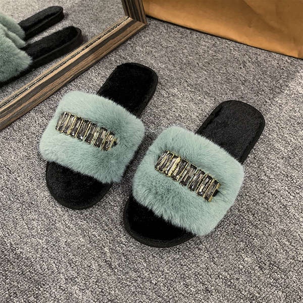 Dép Lông Quai Ngang Nữ Đi Trong Nhà Đế Mềm Thoải Mái Thời Trang Thu Đông 2023