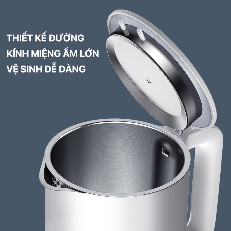 Ấm siêu tốc Xiaomi 1A 1800W 1.5L Auto Power-off Protection Wired Electric Kettle chính hãng | BigBuy360 - bigbuy360.vn