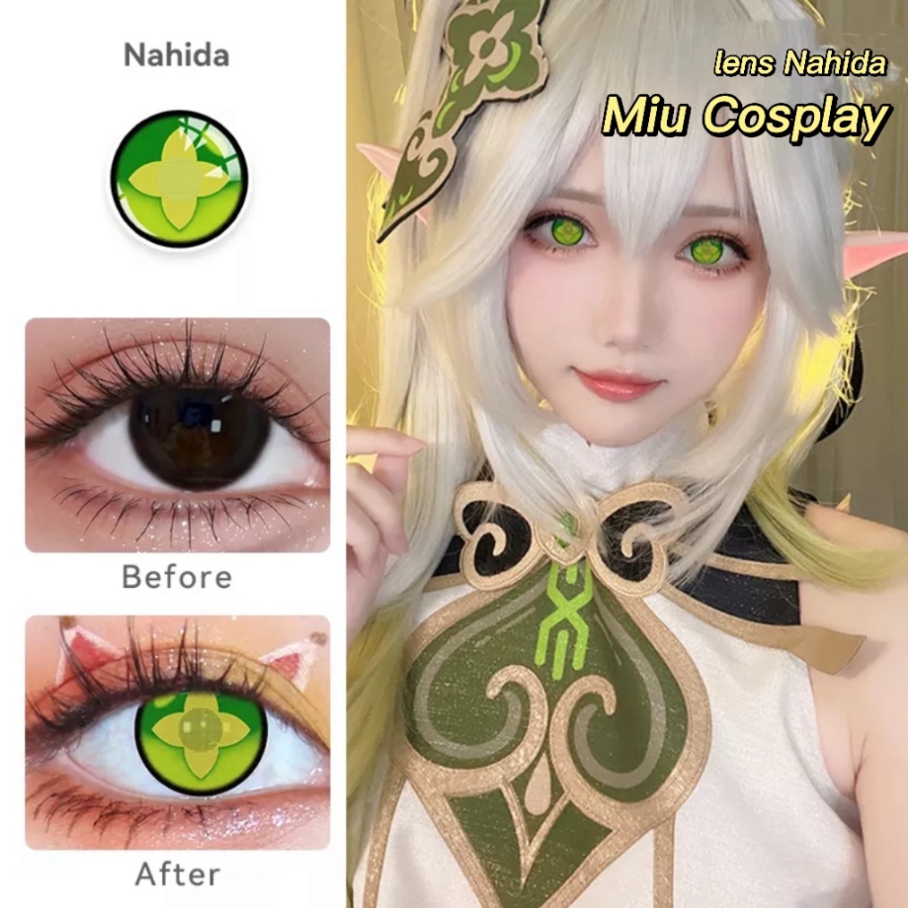 [Sẵn] Lens cosplay Nahida - Genshin Impact - Kính áp tròng [Miu Cosplay 03]