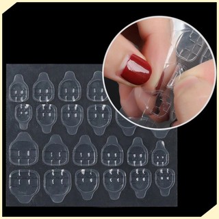 Set 24 keo dán móng tay giả hai mặt trong suốt - sticker dán móng silicone - tesovn