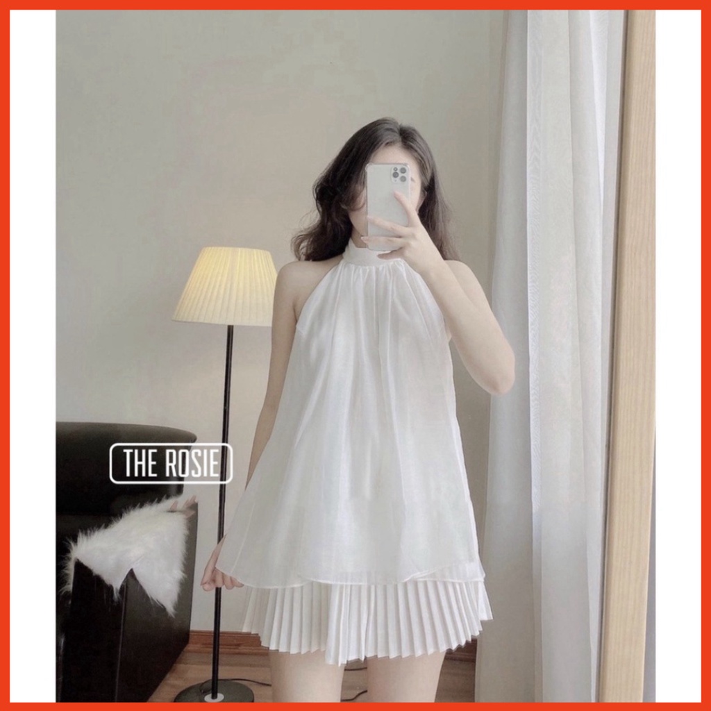 Áo Yếm Nữ Buộc Nơ Voan Tơ dưới 60kg - Áo Hở Lưng 2 Lớp G0167