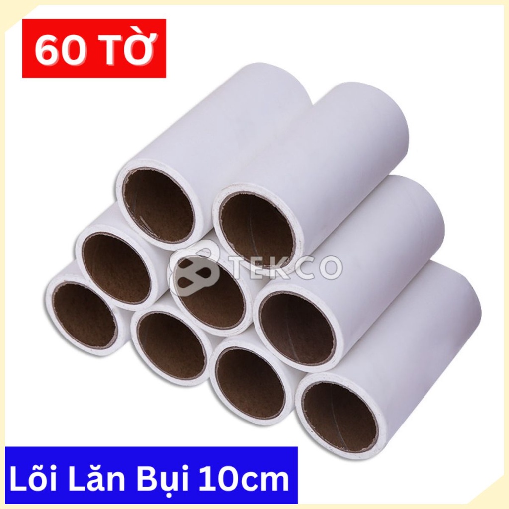 Cây Lăn Bụi 10cm Làm Sạch Quần Áo, Lông Thú, Ga Giường - Lõi lăn Bụi Dự Phòng Thay Thế  60 Tờ Sử Dụng Cho Cây Lăn Bụi