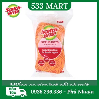Gói 1 miếng rửa chén hạt nổi siêu sạch không trầy xước Scotch-Brite 3M