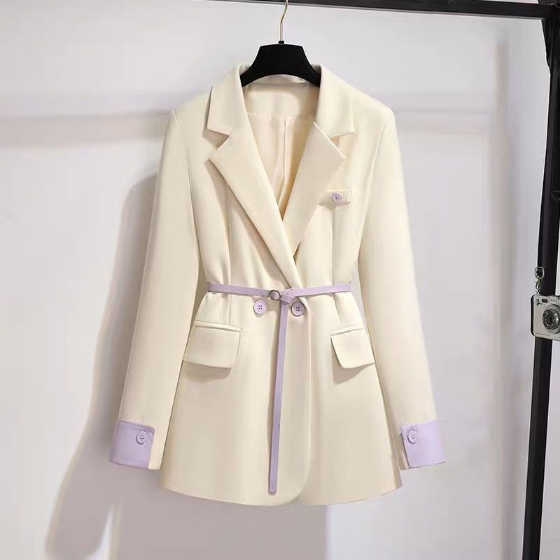Mới Áo Khoác blazer Dáng Ôm Màu Tương Phản Thời Trang Cho Nữ