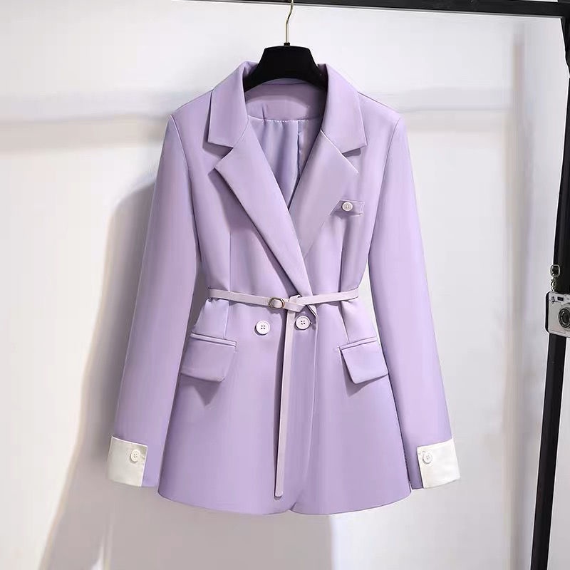 Mới Áo Khoác blazer Dáng Ôm Màu Tương Phản Thời Trang Cho Nữ