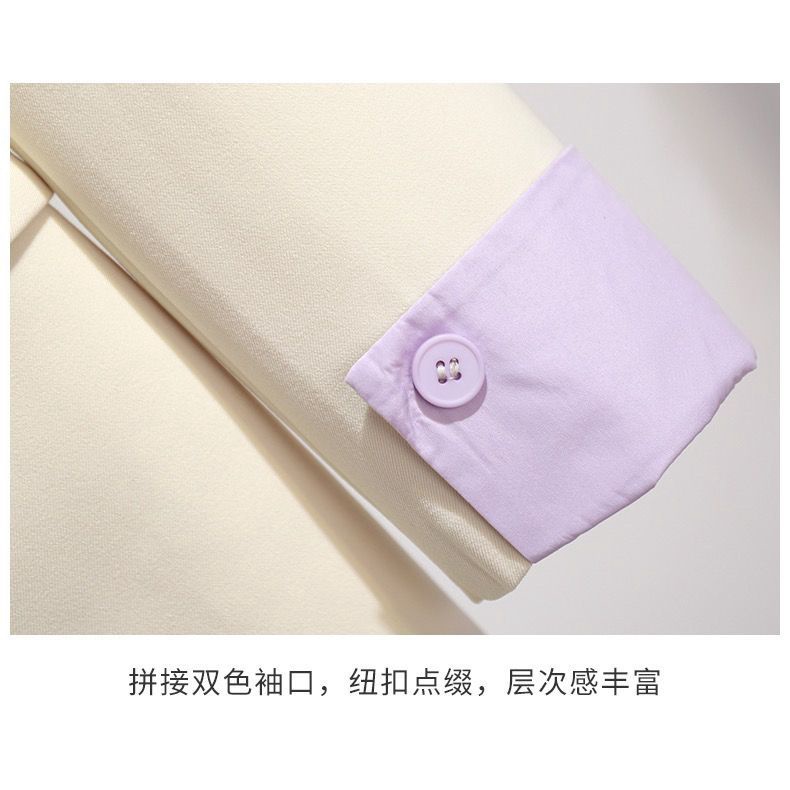 Mới Áo Khoác blazer Dáng Ôm Màu Tương Phản Thời Trang Cho Nữ