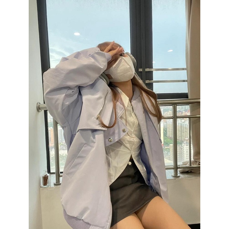 Áo Khoác Bóng Chày Phong Cách retro Mỹ Dáng Rộng Thời Trang Xuân Thu Mới Cho Nữ