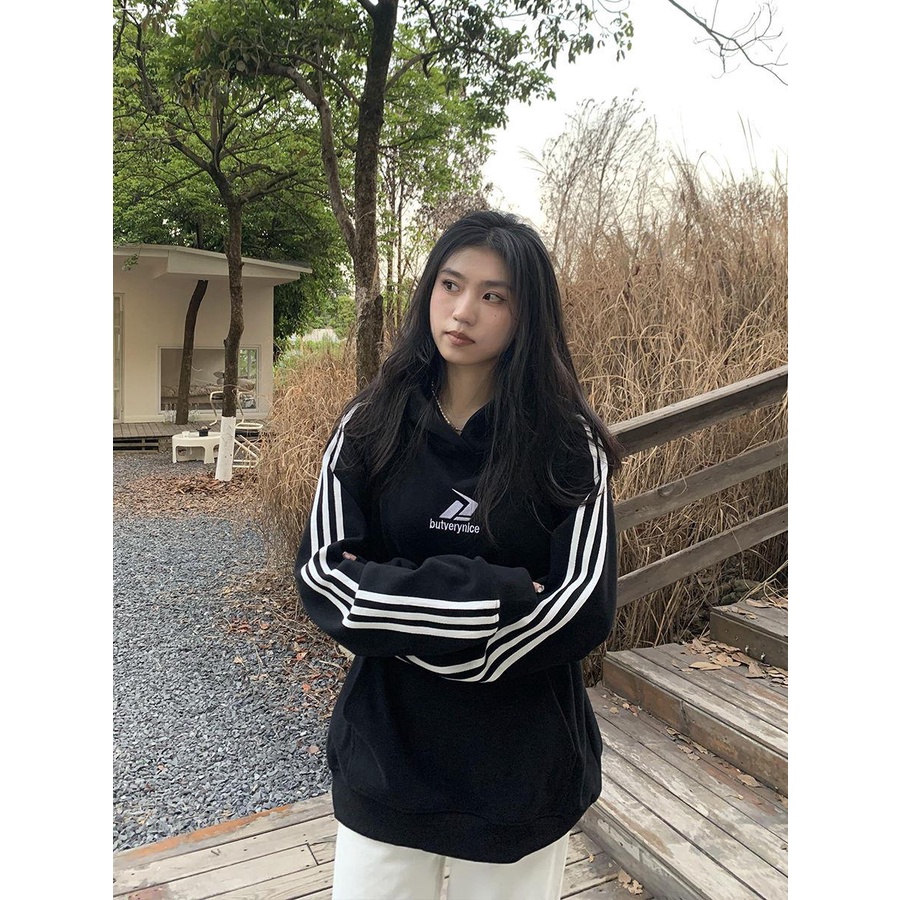 Áo Hoodie Dáng Rộng Phong Cách retro Thời Trang Cho Nữ