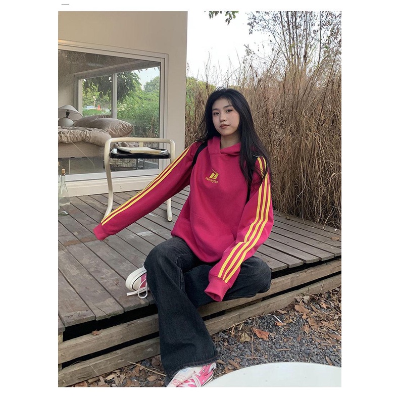 Áo Hoodie Dáng Rộng Phong Cách retro Thời Trang Cho Nữ