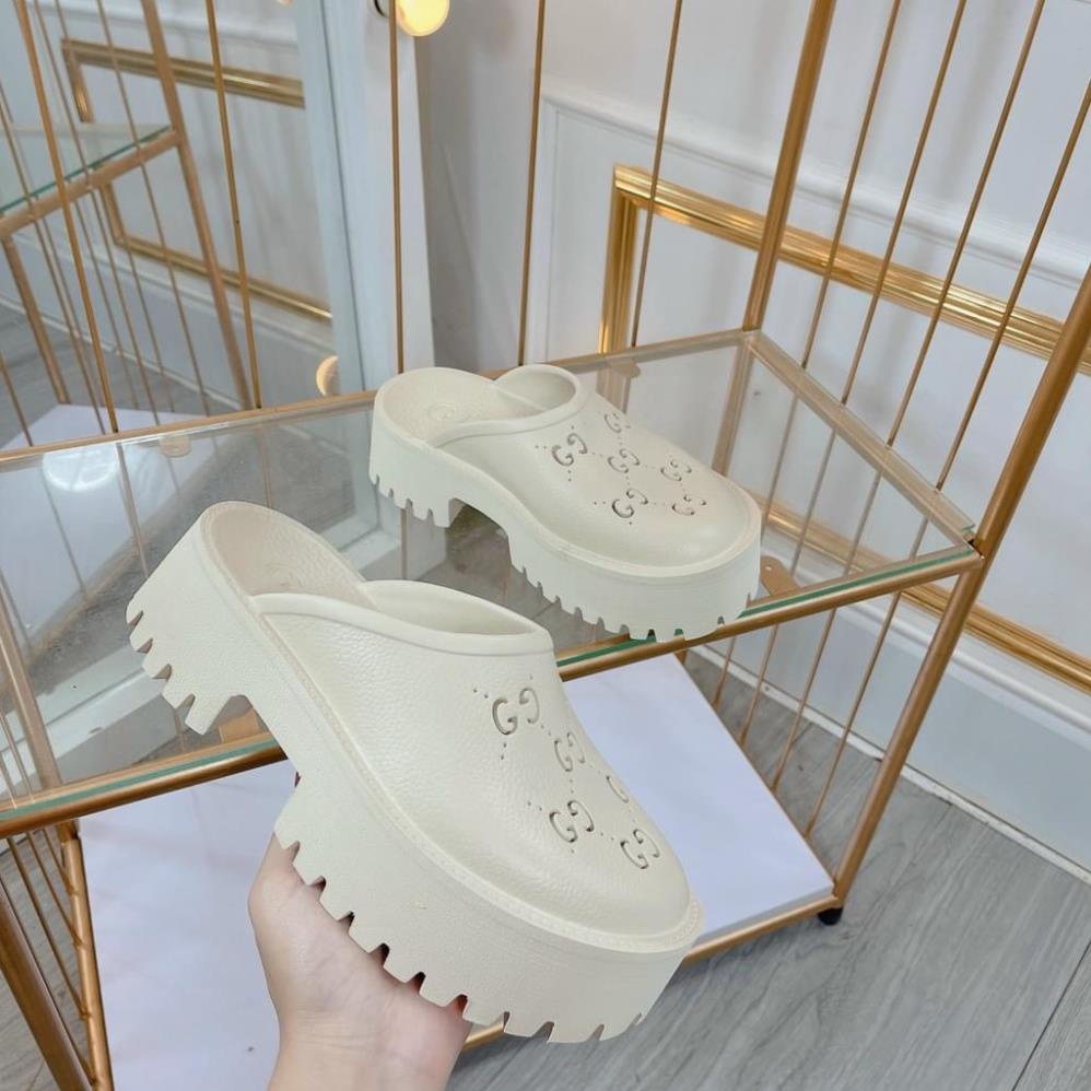 Giày Sục Đạp Gót Gucci Đế Cao 5cm Phiên Bản L.Auth Bestquanity Chất Liệu Cao Su Non Êm Đẹp Full size