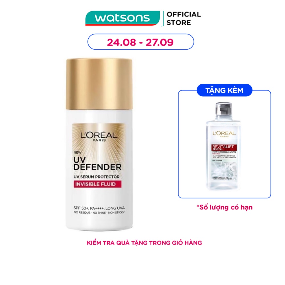 Dưỡng Chất Chống Nắng L'Oreal Paris UV Defender Serum Protector Invisible Fluid 50ml