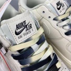 Giày_nike Air Force 1 trắng sữa Brooklyn Sail Black phản quang, Giày nike_AF1 Âm Dương đế 2 màu bản chuẩn Full Box Bill