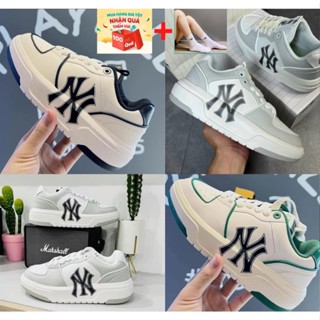 Giày MLB Chunky Liner White Black New York Yankees, Giày Thể Thao Nam Nữ MLB NY Đủ 3 Màu Đế Tăng Chiều Cao 5cm