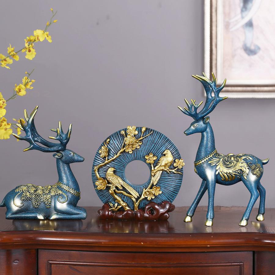 Set 2 tượng trang trí hình hươu phong cách Bắc Âu dùng để trang trí