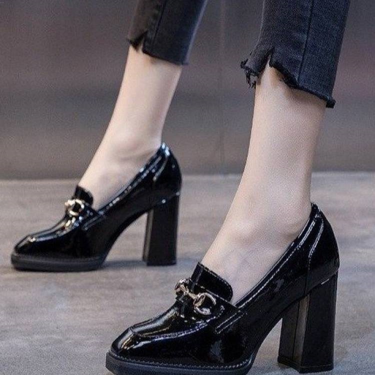 Giày Cao Gót Da Đế Dày Phong Cách Anh Quốc Thời Trang Xuân Thu 2021 Cho Nữ