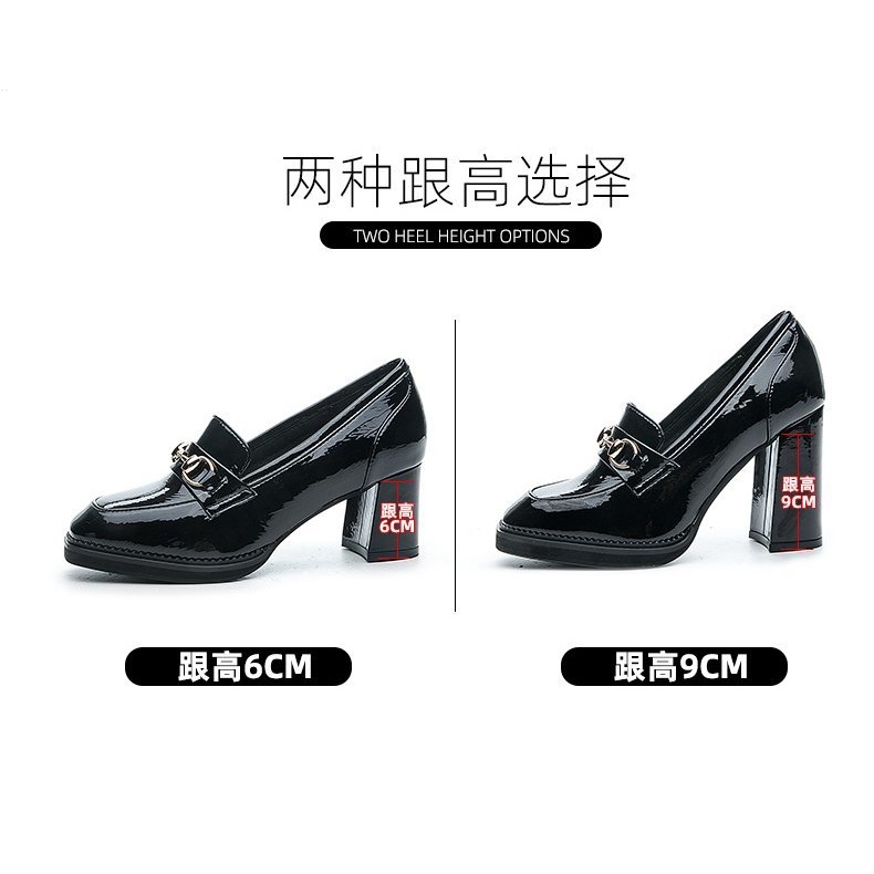 Giày Cao Gót Da Đế Dày Phong Cách Anh Quốc Thời Trang Xuân Thu 2021 Cho Nữ