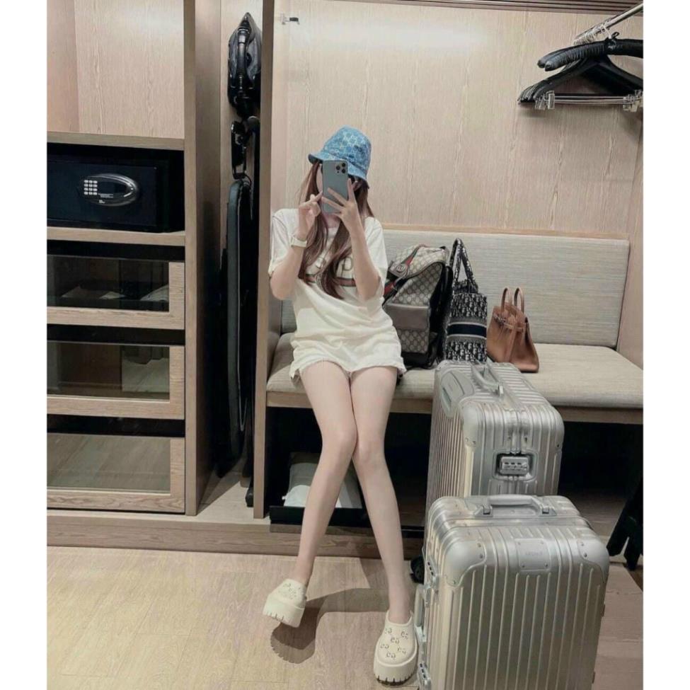 Dép Sục Gucci Nữ, Dép GC Nữ Độn Đế Cao Su Đúc Cao Cấp Đế Cao 5cm Hot Trend 2023 S22