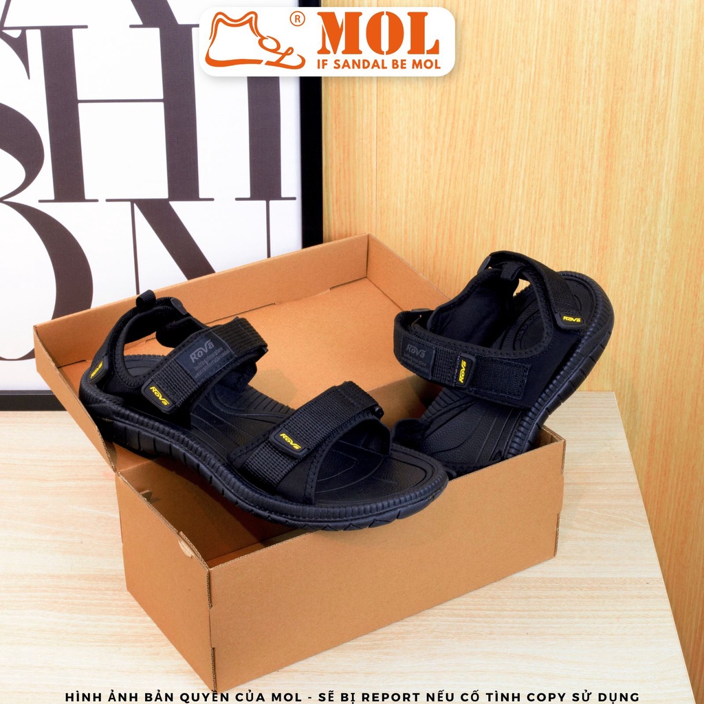 Sandal nam 2 quai ngang hiệu Rova RV7650B màu đen