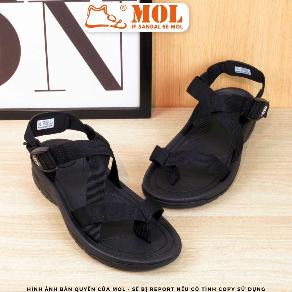 Sandal nam quai chéo hiệu Rova RV937B màu đen