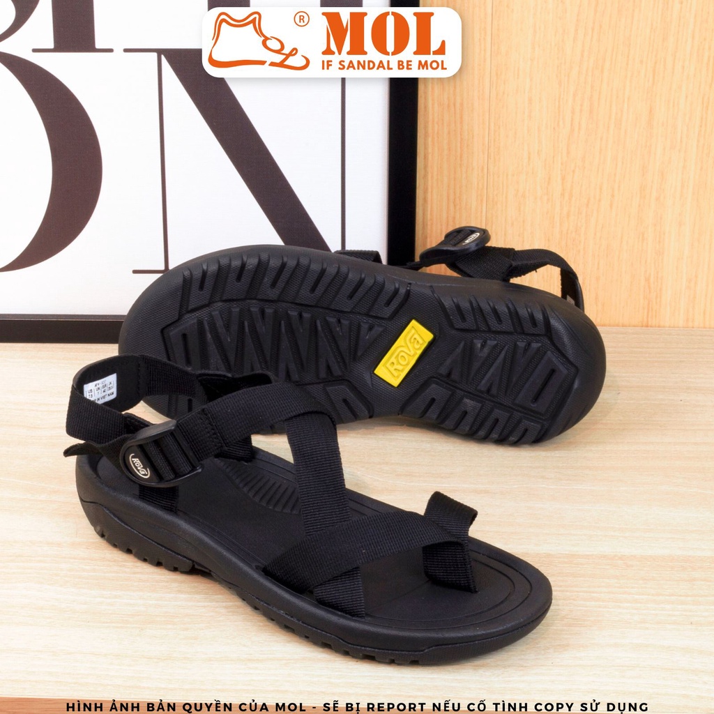 Sandal nam quai chéo hiệu Rova RV937B màu đen