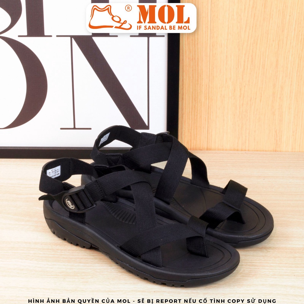 Sandal nam quai chéo hiệu Rova RV937B màu đen