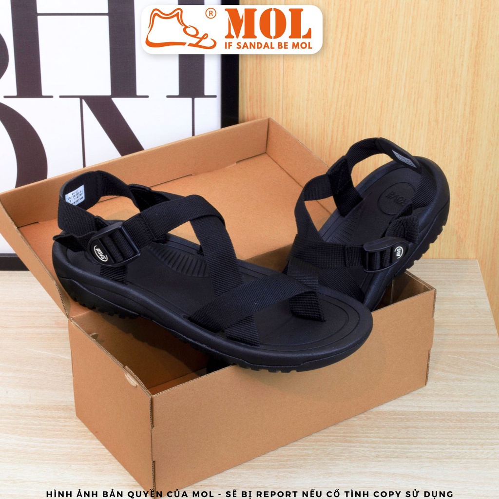 Sandal nam quai chéo hiệu Rova RV937B màu đen