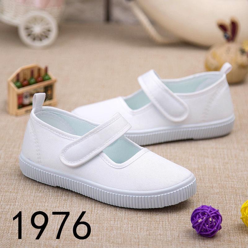 Giày Thể Thao Vải Màu Trắng Thời Trang Cho Trẻ Mẫu Giáo