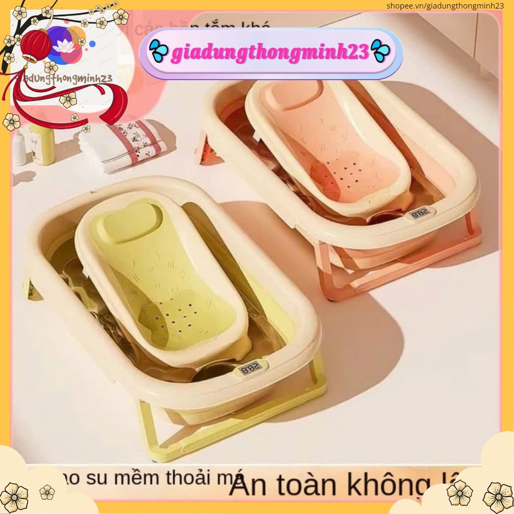 Bồn Tắm Chậu Tắm Chống Trượt Có Thể Gấp Gọn Tiện Dụng Cho Bé Từ 0-2 Tuổi .Thơ