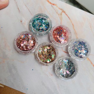 Set nhũ sequins vẩy cá 6 màu siêu sáng trang trí móng tay nail