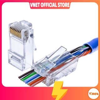 Hạt mạng RJ45 AMP - Xuyên Thấu hộp 100 hạt chất lượng cao giá rẻ ADOO