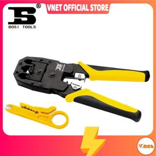 Kìm bấm mạng đa năng RJ45 RJ11 Bosi vàng - Kìm mạng xuyên thấu chất lượng cao giá rẻ ADOO