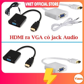 Cáp chuyển đổi HDMI to VGA, Micro HDMI sang VGA Audio, Dây chuyển đổi HDMI ra VGA 1.8M chất lượng cao Full 1080P VNET PC
