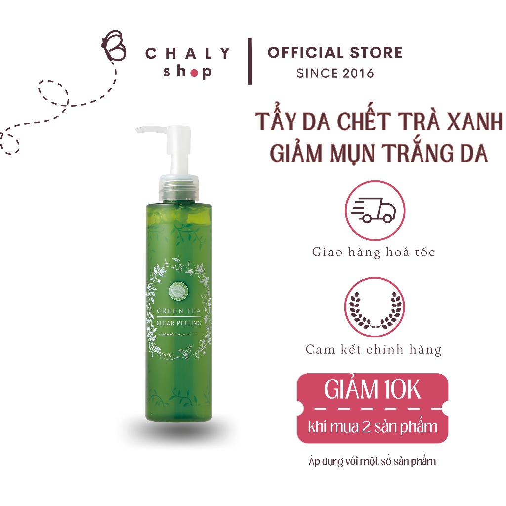 Gel tẩy da chết trà xanh dưỡng da Santa Marche Green Tea Clear Peeling 200g Nhật