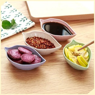 Đĩa đựng gia vị, nước chấm hình chiếc lá - chén đựng gia vị bằng lúa mạch - tesovn
