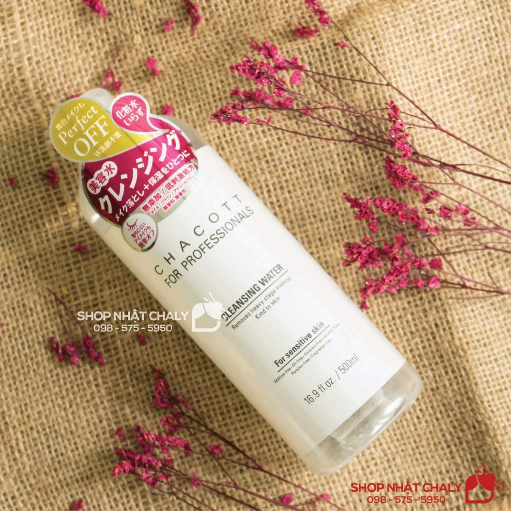 Nước tẩy trang đa năng lành tính Chacott for Professionals Cleansing Water 500ml Nhật