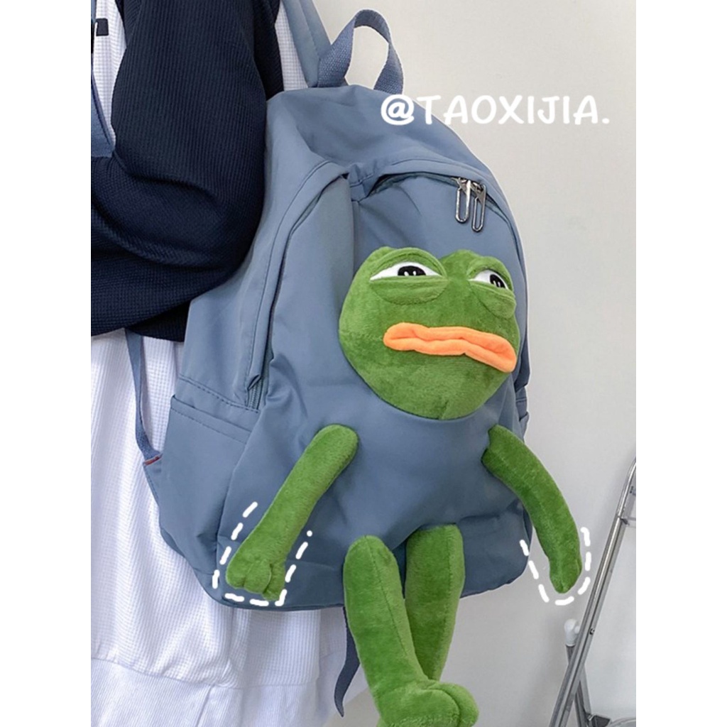 Balo con ếch Ba Lô Đi Học Hình Chú Ếch Dễ Thương Phong Cách Hàn Quốc Cho Nữ scho