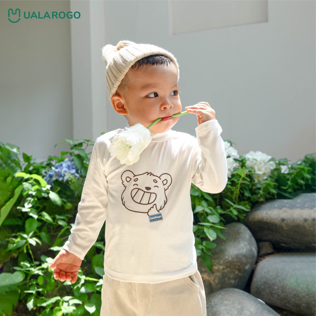 Áo cổ 3 phân dài tay cho bé UalaRogo vải petit mềm mịn UR2266 UR2271