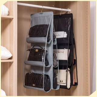 Túi treo giỏ xách, đựng đồ dùng - giỏ treo túi xách, bóp ví 6 ngăn - túi 6 ngăn treo giỏ xách