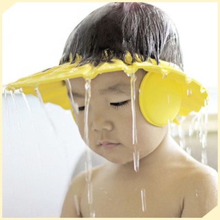 Mũ tắm gội đầu chắn nước, nón tắm có bịt tai cho bé - nón che nước khi tắm cho bé
