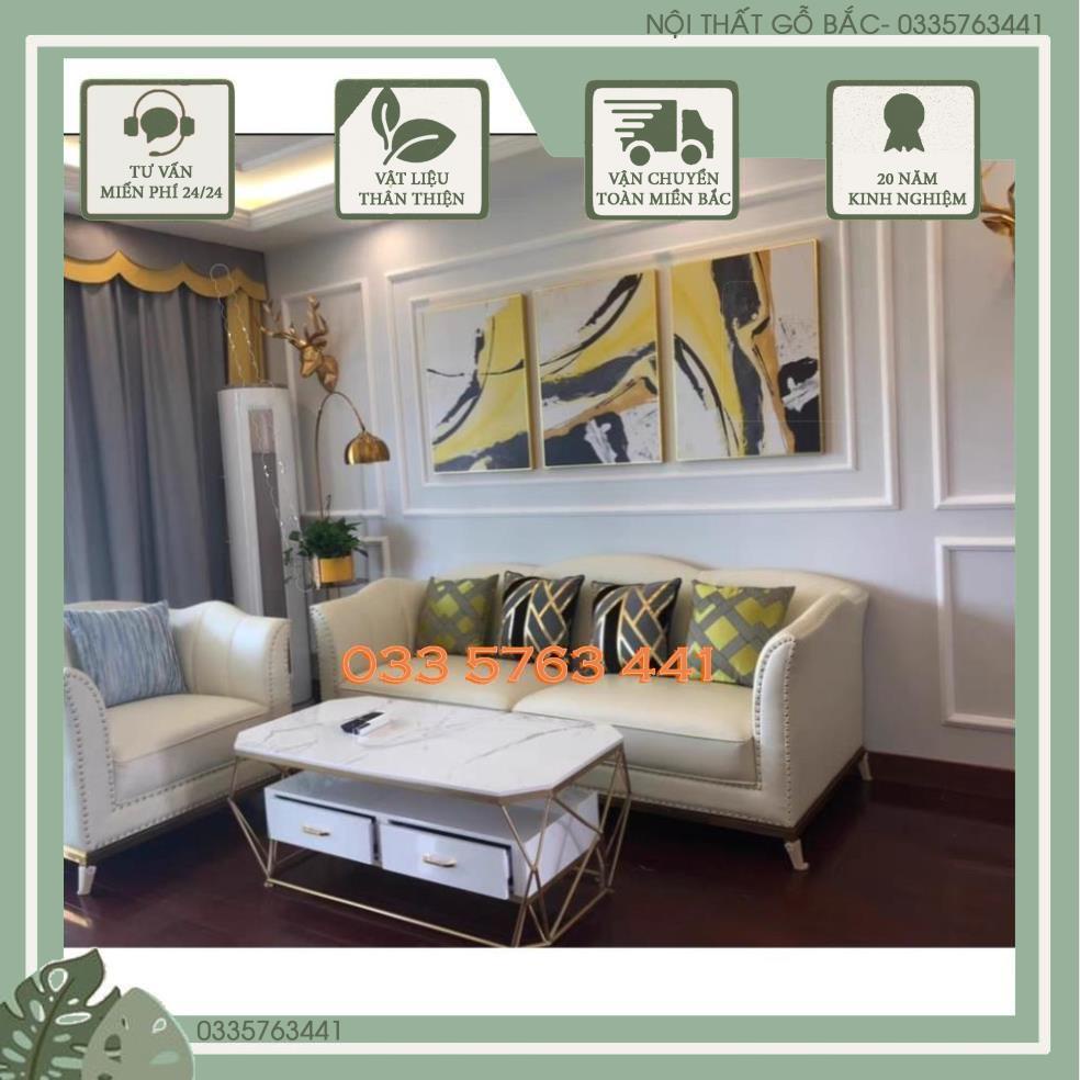 Bàn trà sofa kiểu dáng kim cương có ngăn kéo, khung sắt sơn tĩnh điện kèm mặt đá sang trọng