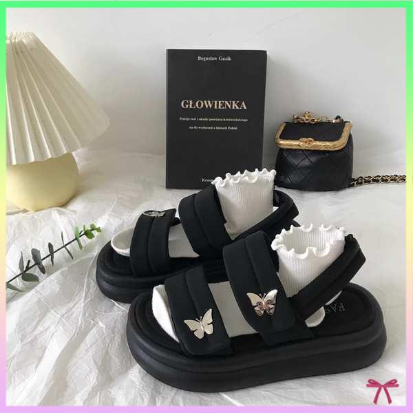 Giày Xăng Đan Đế Xuồng Quai Dán Đính Nơ Xinh Xắn